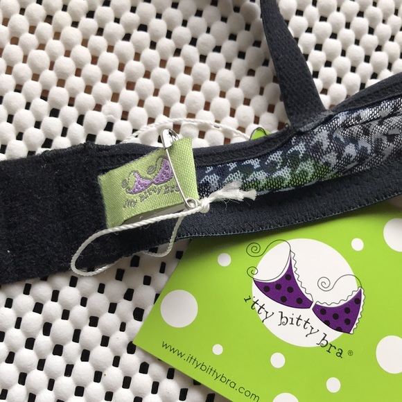 Itty Bitty Bra Removable Pad Bra - Houndstooth (Navy) - Picture 8 of 9